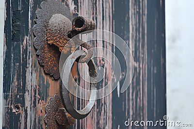 Old door handle Stock Photo