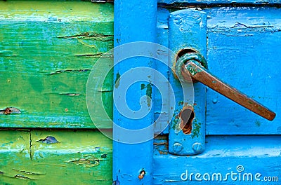 Old door handles Stock Photo