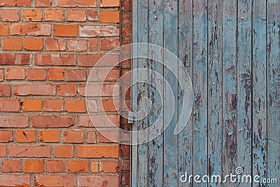 the old door is missing to go to a brick building Stock Photo