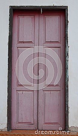 The old door at temple in norther of Thailand Stock Photo