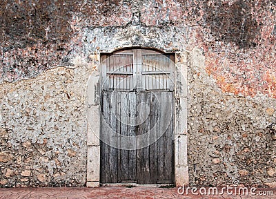 Old door of Yucatan, Mexico Stock Photo