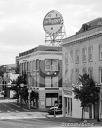 Old Dr. Pepper sign in downtown Roanoke, Virginia Editorial Stock Photo