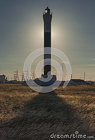 The Old Dungeness Lighthouse on the South Coast in Kent Stock Photo