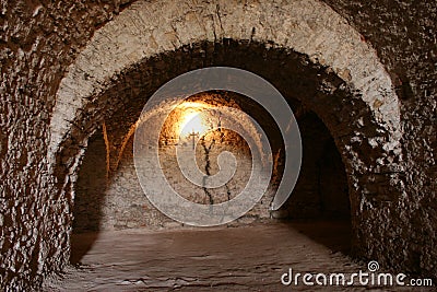 Old dungeon in Dubno castle Stock Photo