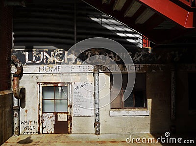 Old Durham restaurant sign in The American Tobacco Complex Stock Photo