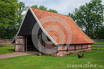 Old Dutch barn in Ootmarsum, Overijssel, The Netherlands Stock Photo