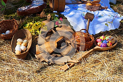 old easter tradition and decorations Stock Photo