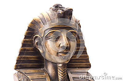 Old Egyptian pharaoh Statue isolated Stock Photo
