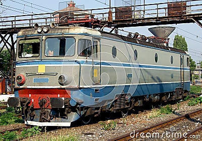 Old electric locomotive Stock Photo