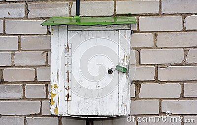 Old electric wooden box. Stock Photo