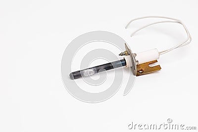 Old electronic furnace ignitor. Stock Photo