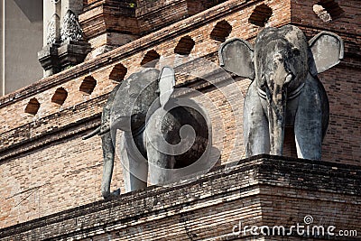 Old Elephants Statue Stock Photo