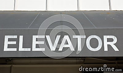 Old Elevator Sign Stock Photo