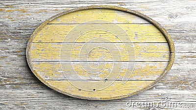 Old elliptic wooden Stock Photo