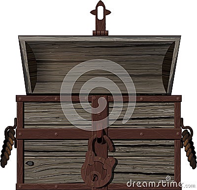 Old empty open chest Vector Illustration