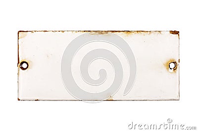 Old enameled and rusty door plate without label Stock Photo