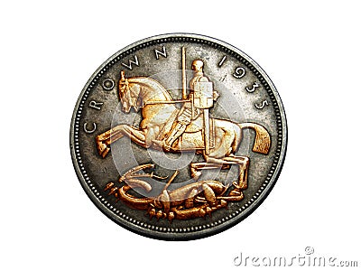 Old English Coin Stock Photo
