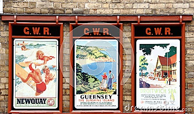 Old English holiday posters Editorial Stock Photo