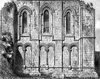 Old Illustration of Historic Scottish Priory Church Stock Photo