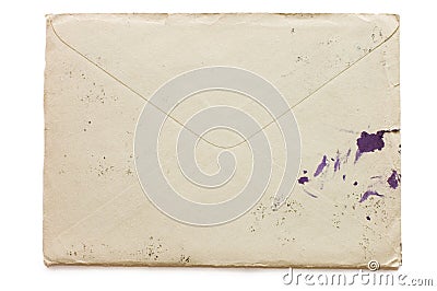 The old envelope soiled by ink Stock Photo
