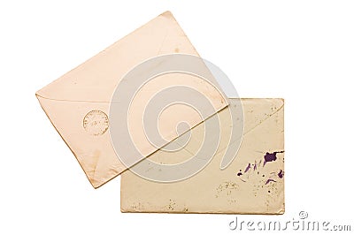 The old envelope soiled by ink Stock Photo