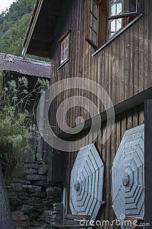 Old equipment for drying fishes Stock Photo