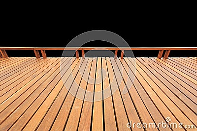 Old exterior wooden decking or flooring isolated on black. Saved Stock Photo