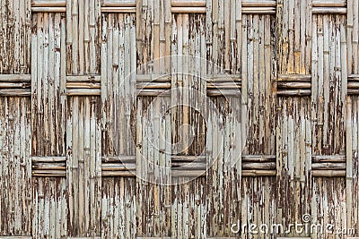 Old fabricate bamboo wall texture. Stock Photo