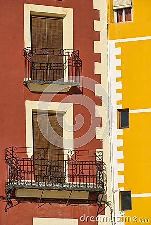 Old facade in a colonial building Stock Photo