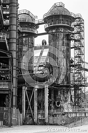 Old factory blast furnace Stock Photo