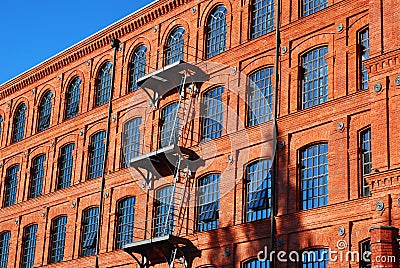 Old factory building in Manufactura rebuilt as a hotel in Lodz Stock Photo
