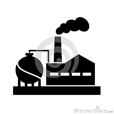 Old factory vector silhouette pictogram Vector Illustration