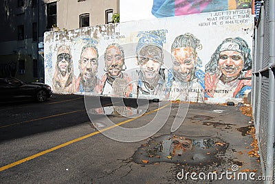 Minority Youth Mural, Lower East Side, Manhattan, NYC, NY, USA Editorial Stock Photo