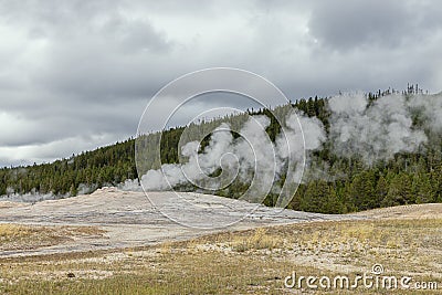 Old Faithful between two eruptions Stock Photo