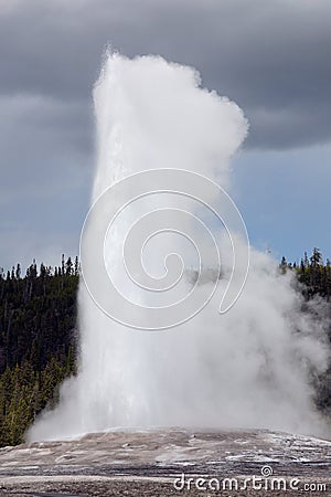 Old faithful in Yellowstone Stock Photo