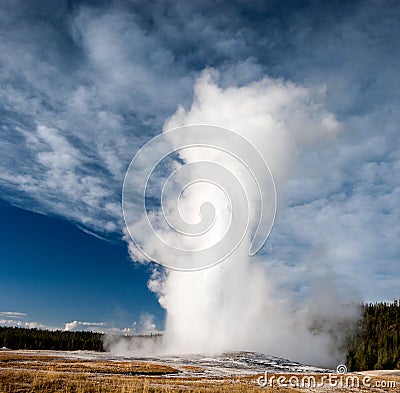 Old Faithfull Geyser Stock Photo