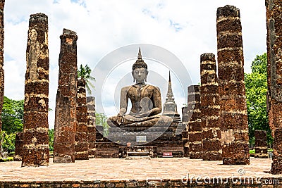 Old famous temple, Wat Yai Chaimongkol Ayutthaya, Thailand, Ayuthaya Stock Photo