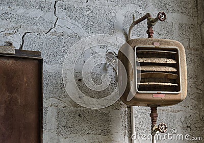 Old fan of an industry abandoned Stock Photo