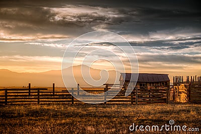 Old Farm in the Country Stock Photo