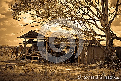 The old farm shed Stock Photo