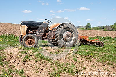 Old farm tractor Stock Photo