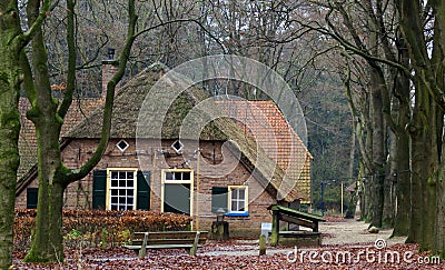 Old farmhouse on the dutch countryside Stock Photo
