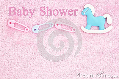 Old fashion pink baby shower background Stock Photo