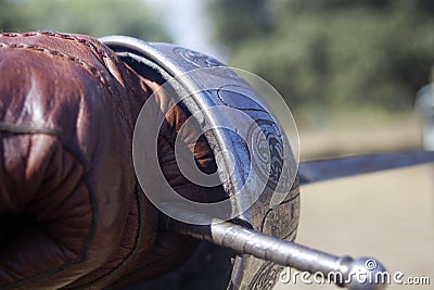 Old Fashion rapier and leather glove Stock Photo