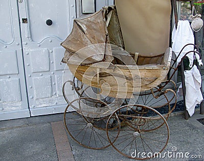 Old fashioned baby carriage Stock Photo
