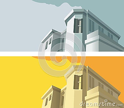 Old-fashioned building Vector Illustration