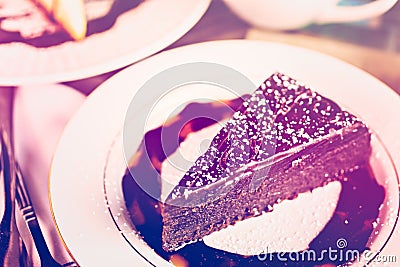 Old Fashioned Chocolated cake Stock Photo