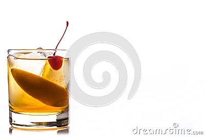 Old fashioned cocktail Stock Photo