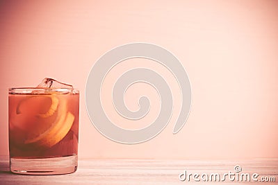 Old fashioned cocktail Stock Photo