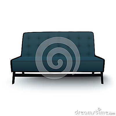 Old fashioned divan, sofa isolated Vector Illustration